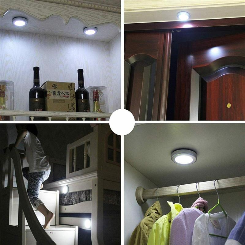6led Round Closet Light Infrared Sensor Night Light Home Decoration Lamp For Bedside Corridor