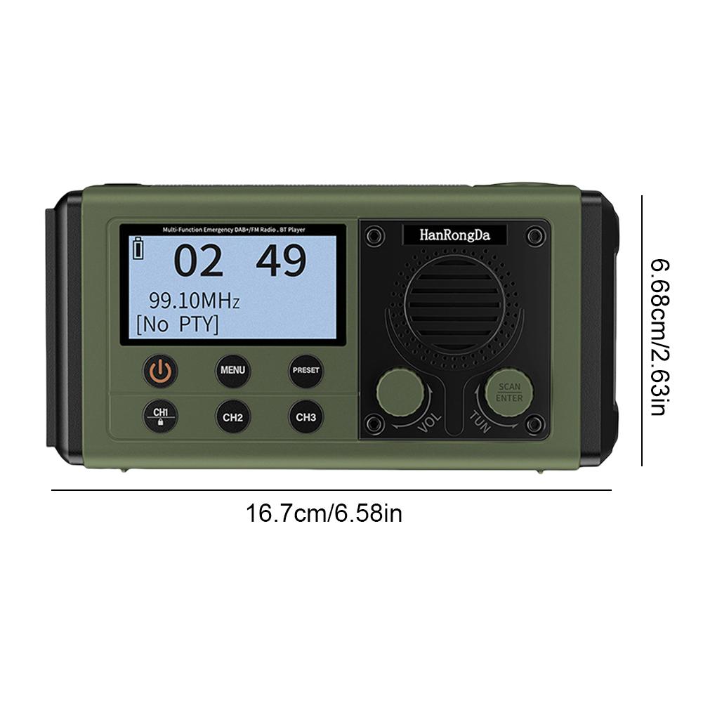 10000mAh Portable Emergency Radio with Speaker Solar/Hand Crank Charging Survival Radio W/ Flashlight SOS Alarm Headphone Jack