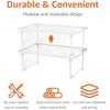 Stackable Metal Kitchen Storage Shelves Set of 2 White 12.5" L x 8" D x 4.5" H