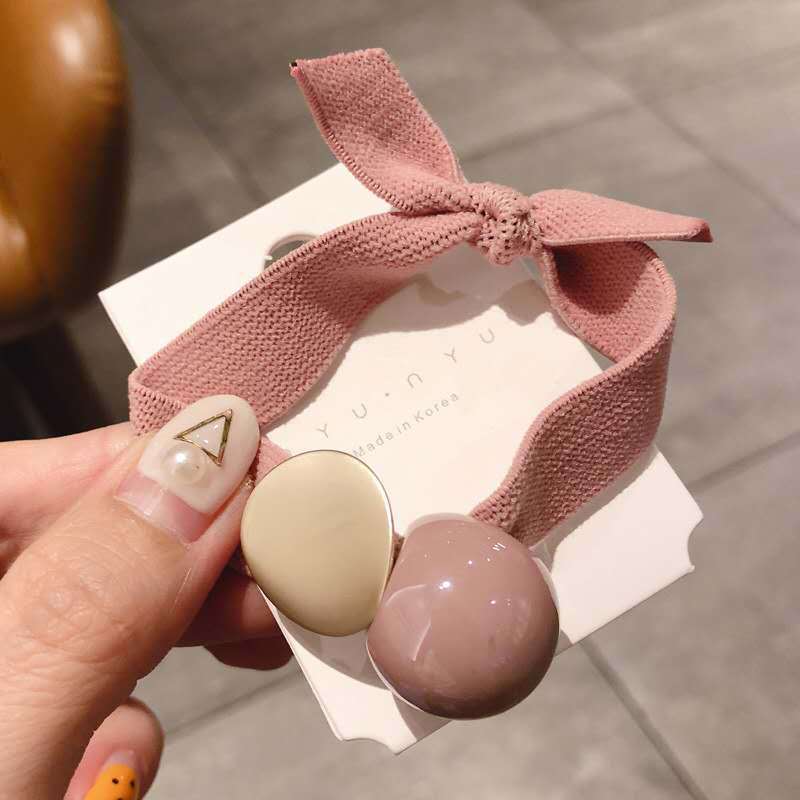 Korean Elegant Hair Rope Bracelet Scrunchie Women Elastic Hair Rubber Bands Accessories For Girls Tie Hair Ring Headdress Holder