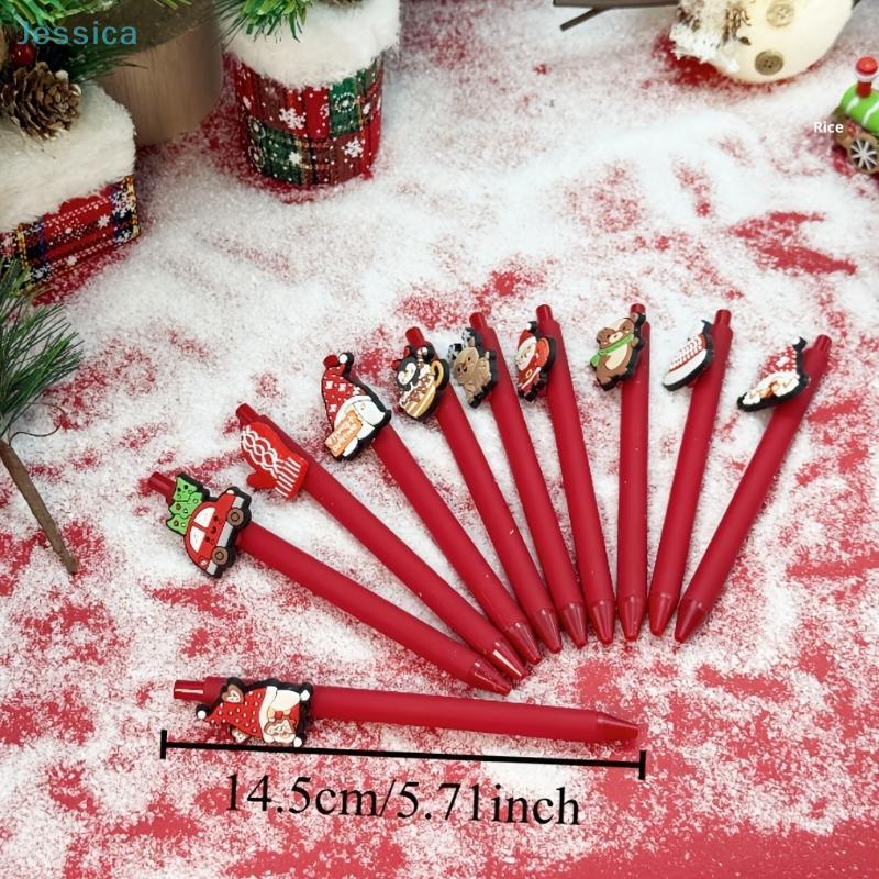 Hot-selling Christmas Red Ballpoint Pen, Retractable Gel Pen Creative Student Office Supplies
