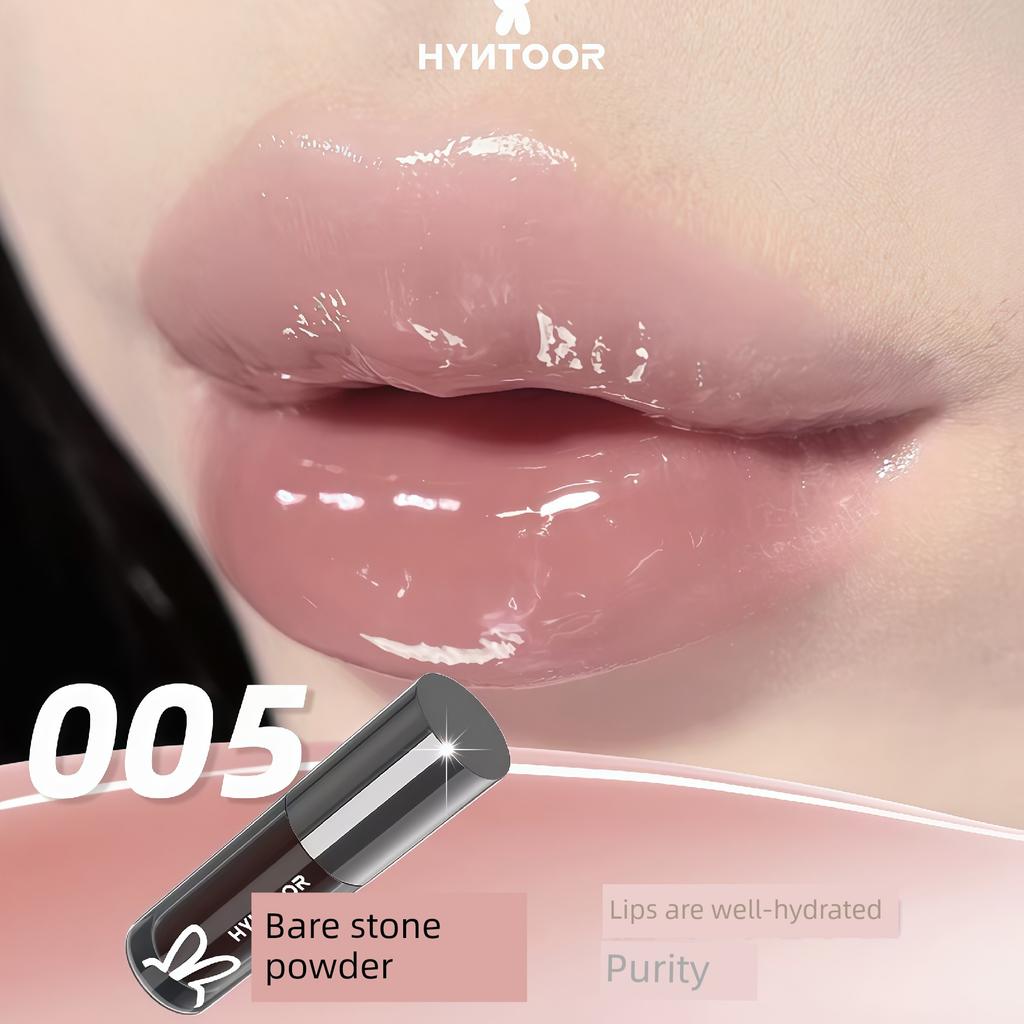 Cool Purple Color Suitable for Summer! Hyntoor Black Rabbit Lip Gloss Mirror-Like Water-Glossy Nude Color Lip Gloss Lipstick 003