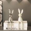 Ceramiczna Figurka Siedzącego Królika z Długimi Uszami Dekoracja Krawędzi Stołu Luksusowa Dekoracja Domu Salon Półka na Książki Szafka na Wino Ozdoby Artystyczne