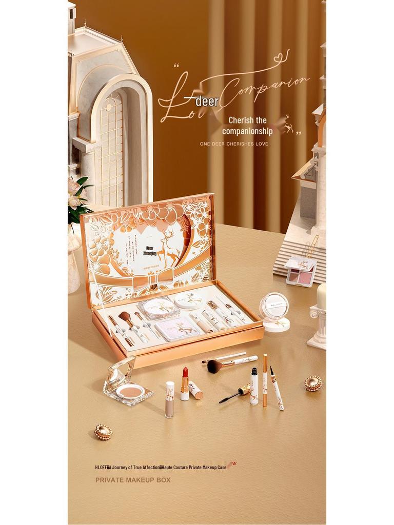 HLOFF True Love Makeup Gift Box: Luxury 10-Piece Set with Gift Bag for Qixi Festival Valentine's Day, Perfect for Young Beauty Enthusiasts