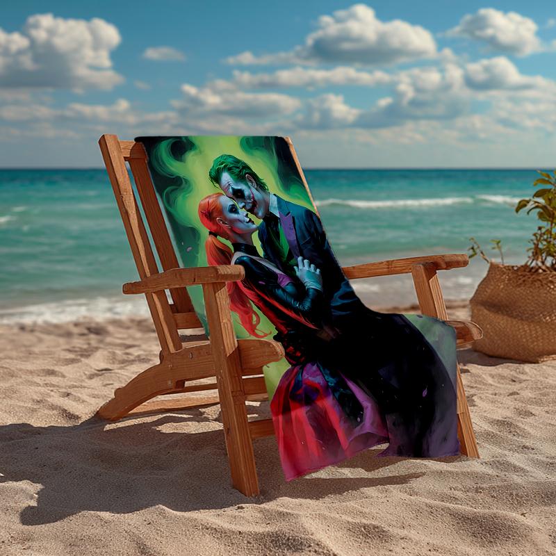 Ultra-Soft Beach Towel with Joker Theme,Ideal for Pool - Camping, Diving - Perfect Travel Essential, Vibrant Beach Towel.