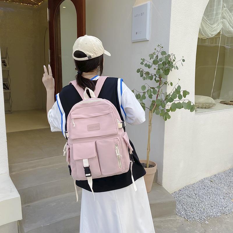 Backpack New Women's Bag Fashion College Wind Nylon Backpack Student School Bag