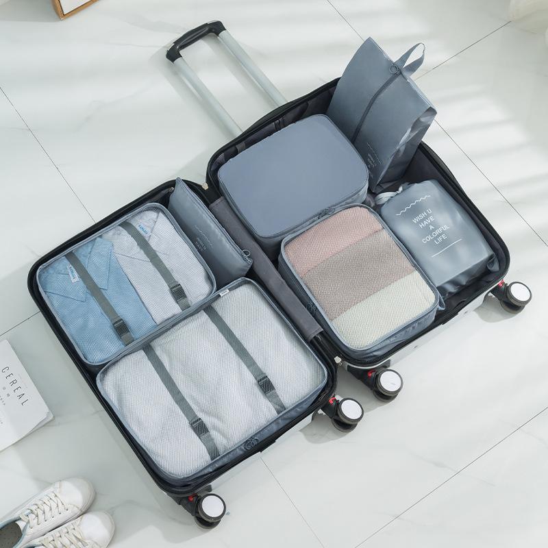 8-6 Pcs Travel Storage Bag Set, Clothing Organizer Packing Bags Suitcase Luggage Organizer Pouches