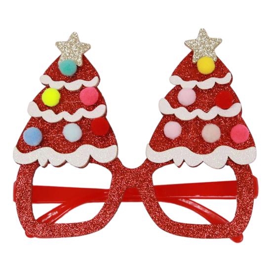Seasonal Decorative Eyewear for Festivals Christmas Glasses, Glitter Party Glasses Frames, Novelty Elf Snowman Santa Claus Holiday Favors Children