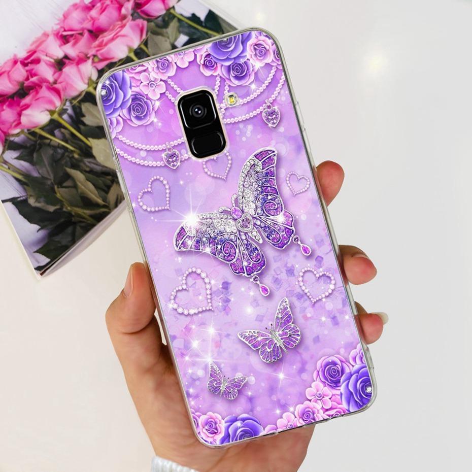 Schöne Hülle mit Aufdruck für Samsung Galaxy A8 (2018) / A8+ (2018) Weiche Silikon-TPU-Rückabdeckung für Samsung A8 A 8 Plus Handyhüllen