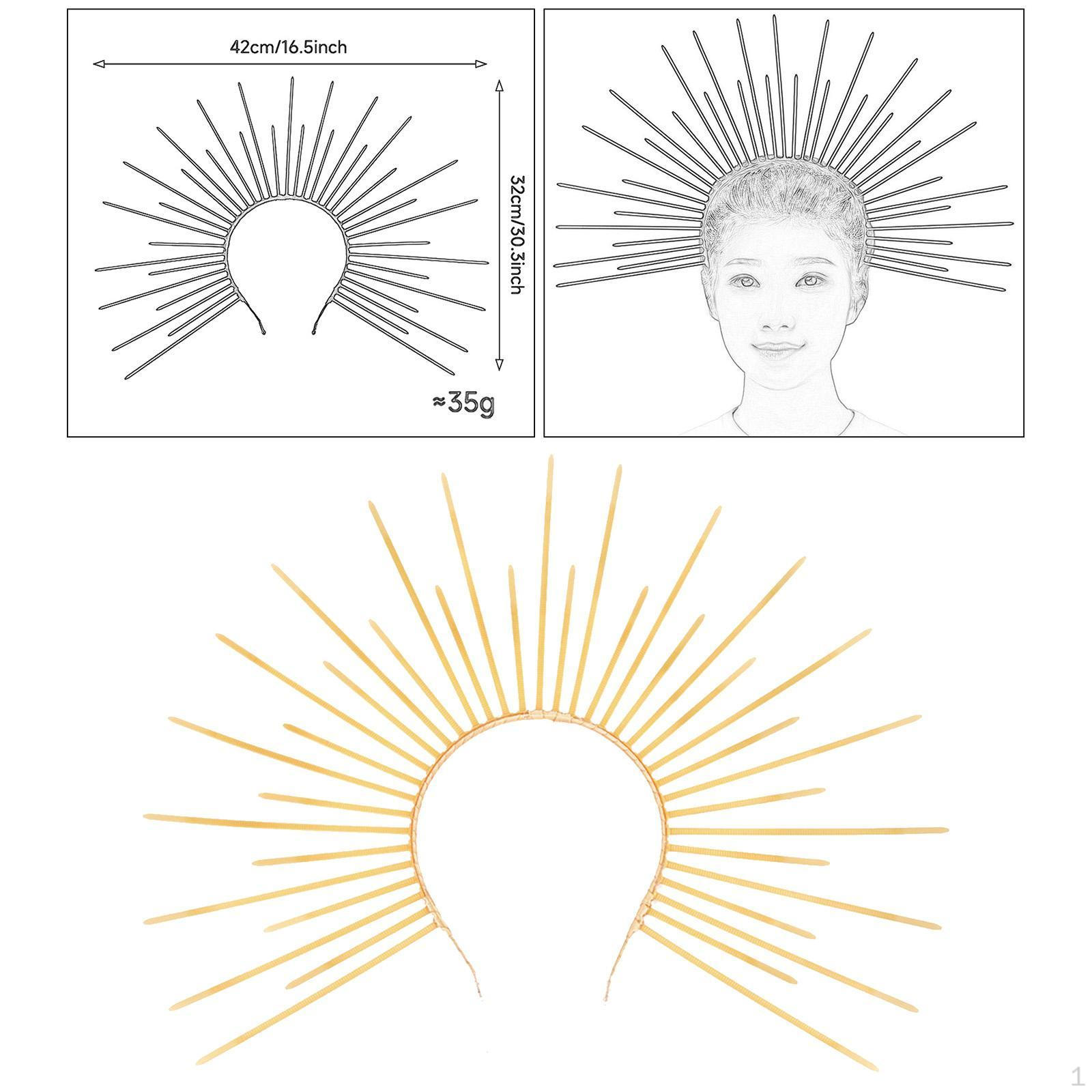 

Повязка на голову Halo Sun на Хэллоуин, декоративная повязка для волос, легкая повязка на голову для тематического макияжа на вечеринку