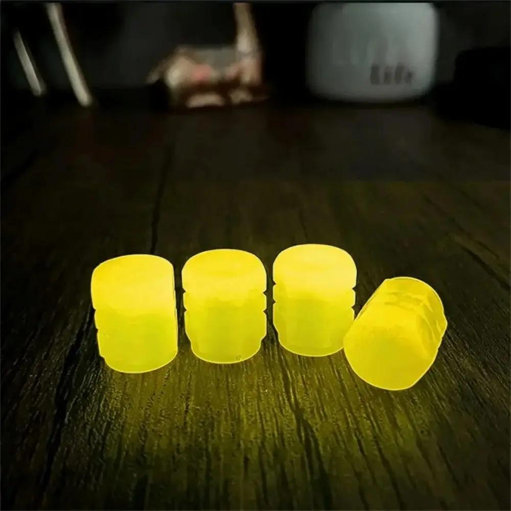 

20PCS Luminous Tire Valve Caps Motorcycle Bike Wheel Nozzle Dustproof Tyre Valve Stem Fluorescent Night Glowing Car Decor