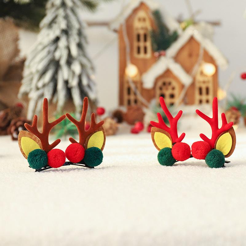 Cute Antlers Dog Cat Kid Hari Accessories Christmas Supplies for Pets Girls Santa Claus Puppy Mascotas Hairpin Hearwear