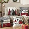 Christmas Linen Cushion Covers Enhance Your Home with Festive and Durable Design for Cozy Winter Decor