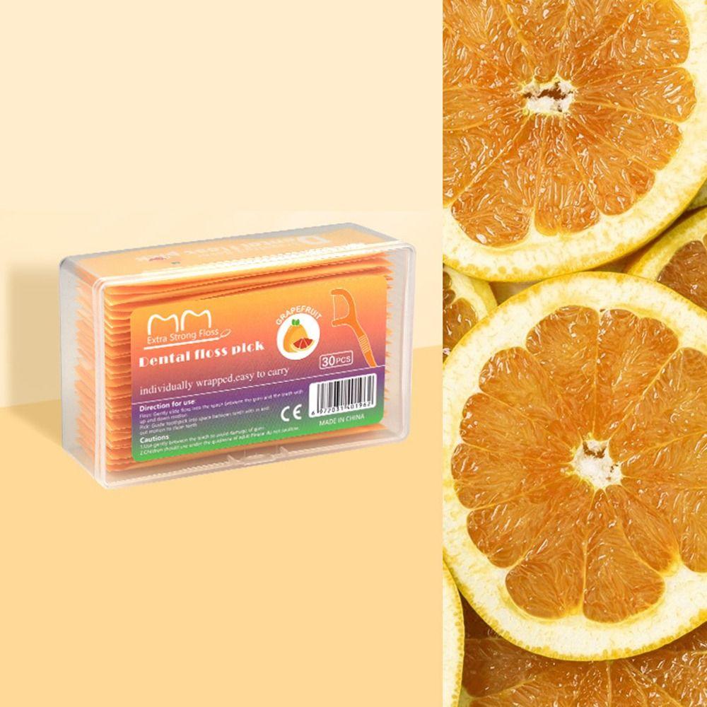 

30Pcs Fruity Teeth Cleaner Colorful Toothpick Hygienic Fruit-flavored Floss Women 04