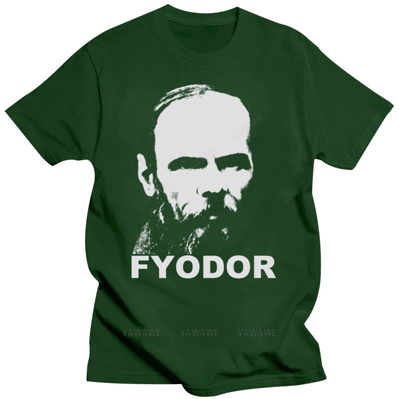 FYODOR DOSTOEVSKY T-Shirt Russian Crime and Punishment Author Writer Literary fashion cotton Tee Shirt beach man tee shirt