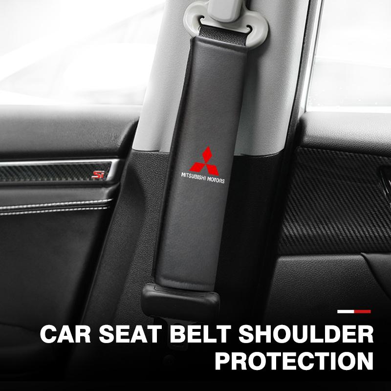 xkhr10 For Mitsubishi 1/2PCS Car Seat Belt Covers Shoulder Cushion Protector Pad Outlander Lancer Eclipse Mirage Xpander Attrage