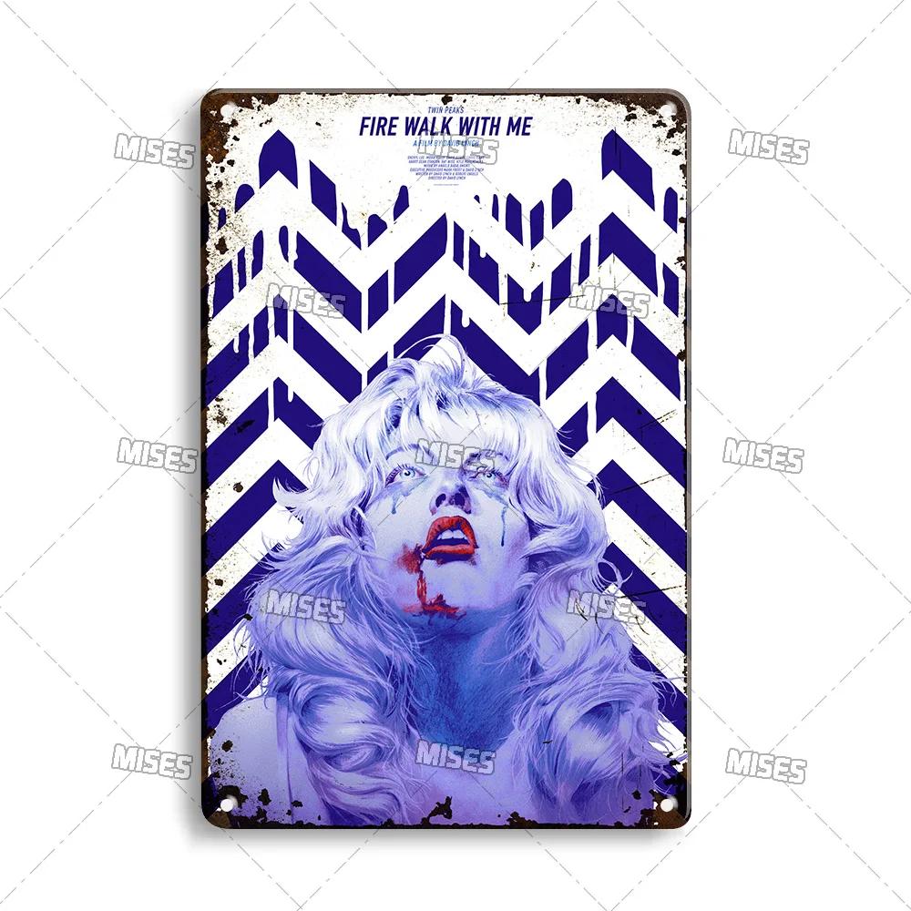 MISES Twin Peaks Classic TV Metal Sign Rusty Metal Poster Man Cave Garage Club Industrial Decor Decorative Plate Metal Plaque