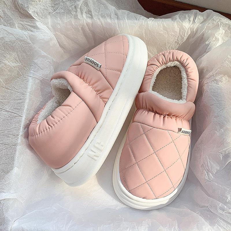 

Зимняя новая теплая плюшевая хлопковая обувь, женские домашние хлопковые тапочки