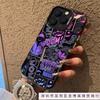 Black and Purple Comics Are Suitable for Apple 16Pro Mobile Phone Case iPhone15/14promax New 13Pro/16 Colored Silver.