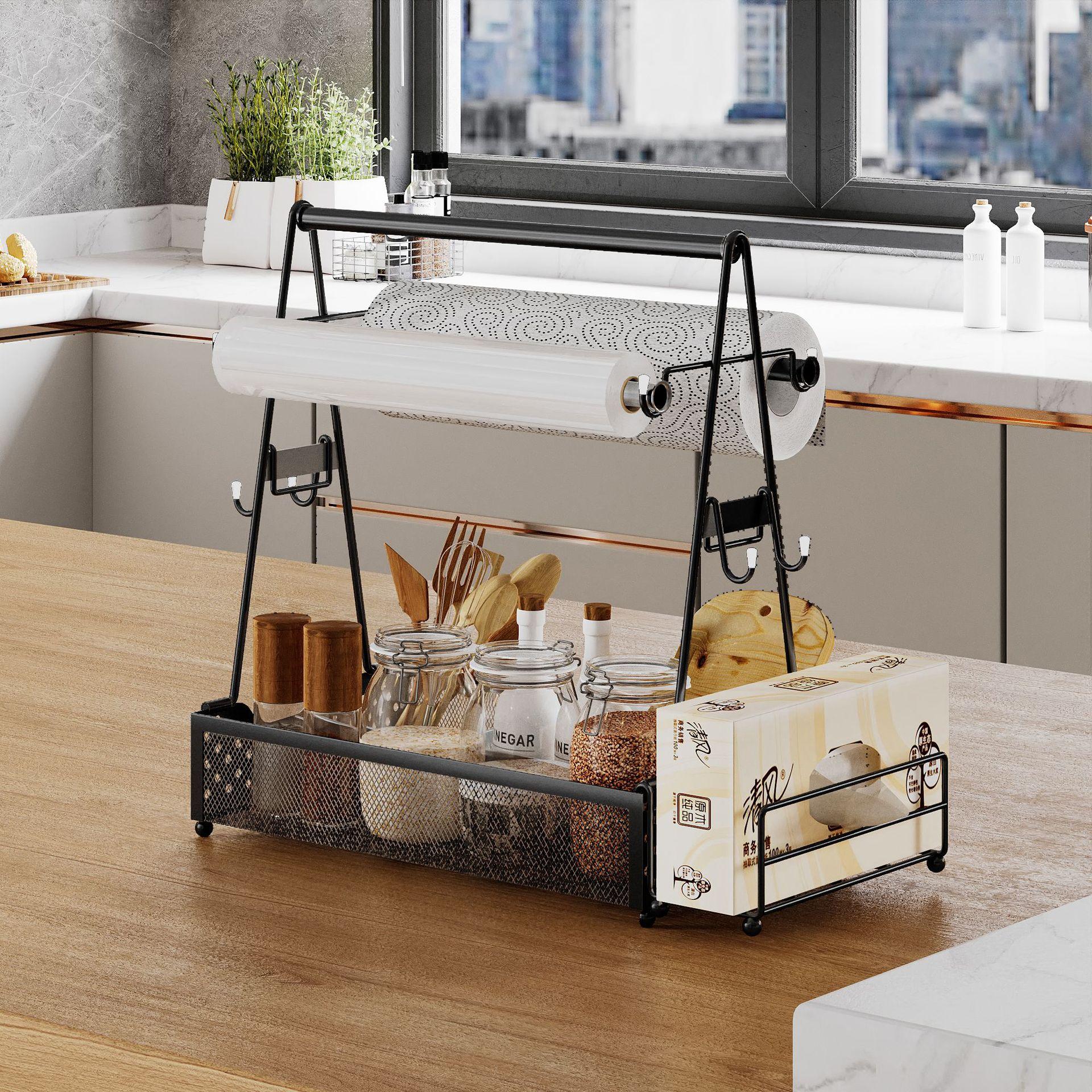 

Контейнер для гриля на открытом воздухе, контейнер для пикника и барбекю для тарелок и столовых приборов с держателем для бумажных полотенец для кемпинга, контейнер для походной посуды для вечеринки чёрный