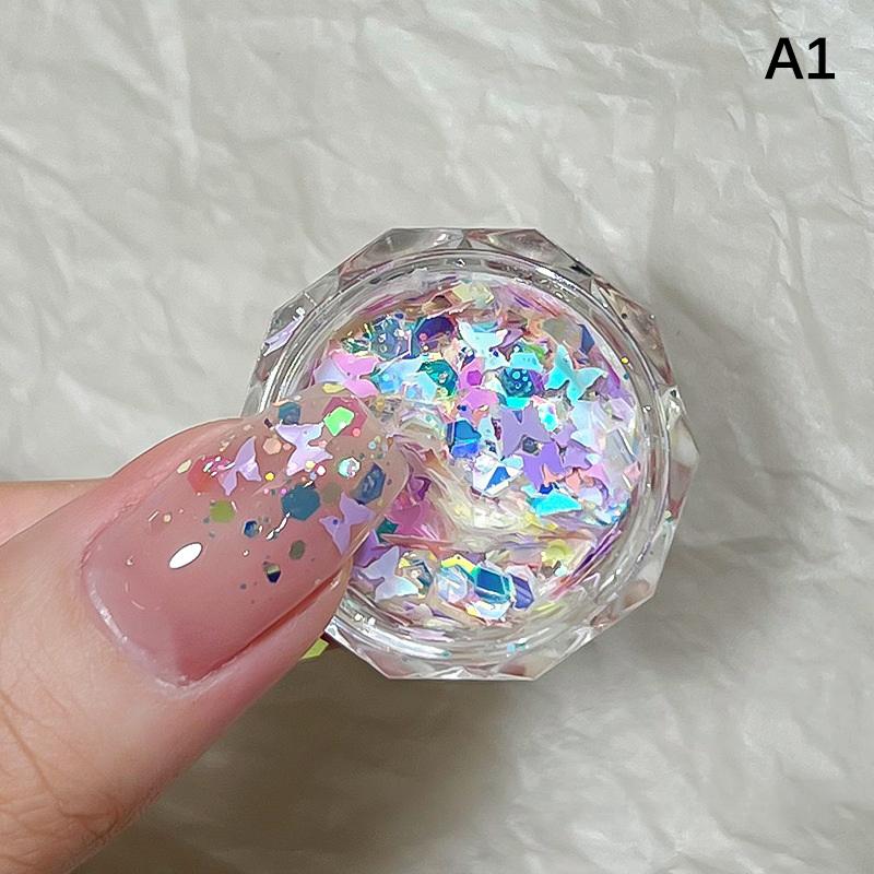 Nail Art Glitter Sequins Mixed Heart Star Shaped Nail Sequins Paillette Nail Art Decoration Nail Art 3D Decals Accessories