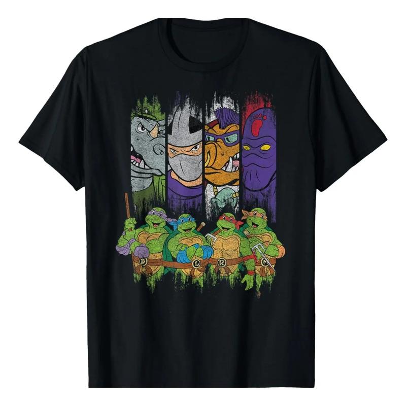 Camiseta De Tmnt Con Personajes Y Villanos S