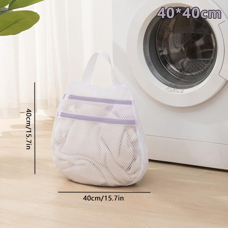 Mesh Laundry Bag Set,Double-Layer Zipper Coarse Mesh Sandwich Bra Bag,Can Hanging Bags Underwear Washing Machines Laundry Bag