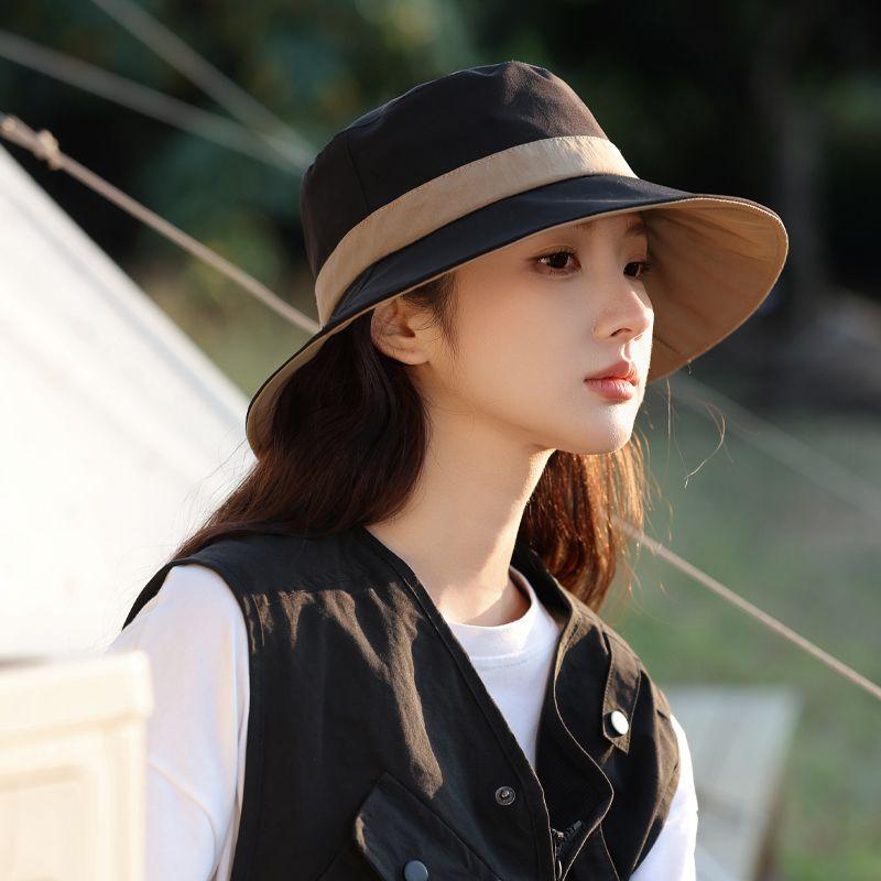 Nouveau Chapeau d'Été Chapeau Bob pour Femme Chapeau de Soleil Ombragé pour Voyage en Extérieur