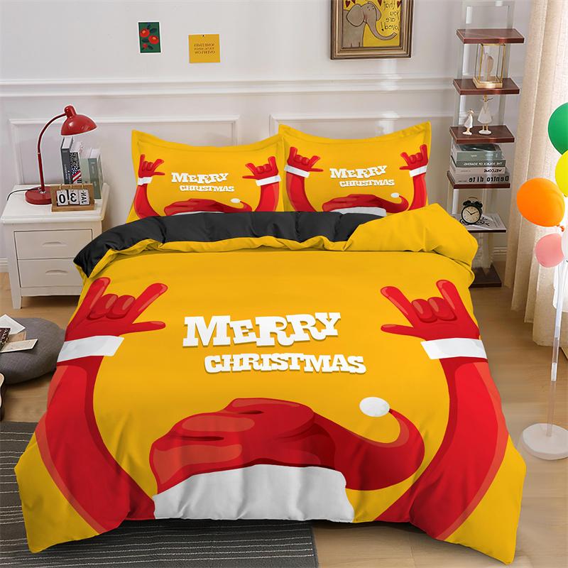 

Комплект постельного белья Merry Christmas King Queen с изображением Санта-Клауса и снеговика, пододеяльник с изображением рождественской елки, красное полиэстеровое одеяло EU single(135x200cm)