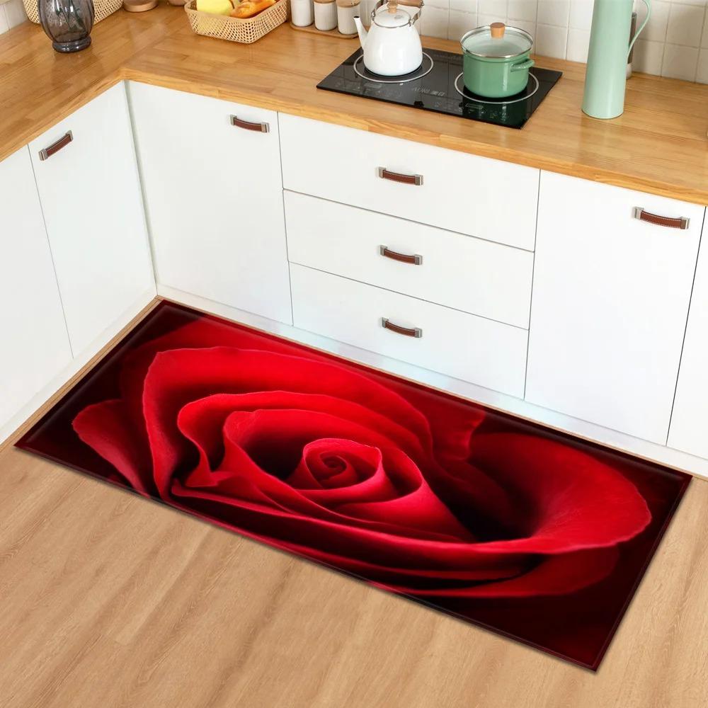 Valentinstag Liebe Rosenmuster Hausküche Bodenmatte Eingangsbereich Dekoration Bodenmatte