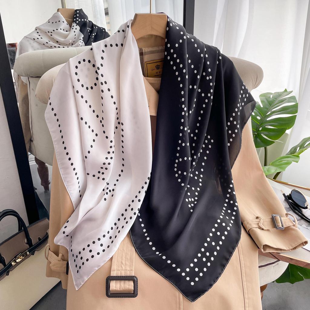 High-quality Luxurious Silk Scarves Headband Scarfs Neck Scarf For Women Chain Silk Scarf Women's Decorative Shawl