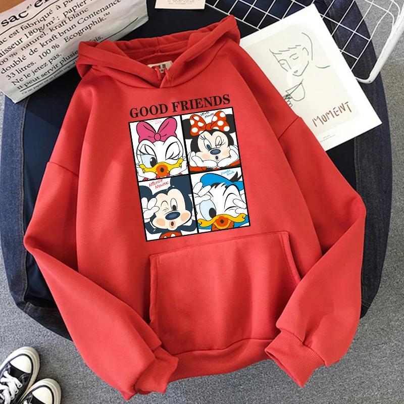 New Comfortable Versatile Couple Printed Hoodie Pocket Kawaii Loose Fashion Top Men's Sweatshirt Cartoon Winter and Autumn Casua