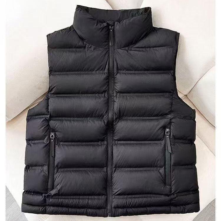 Winter Women Warm Padded Short Down Cotton Vest Stand Collar Loose Outwear Sleeveless Puffer Waistcoat for Casual