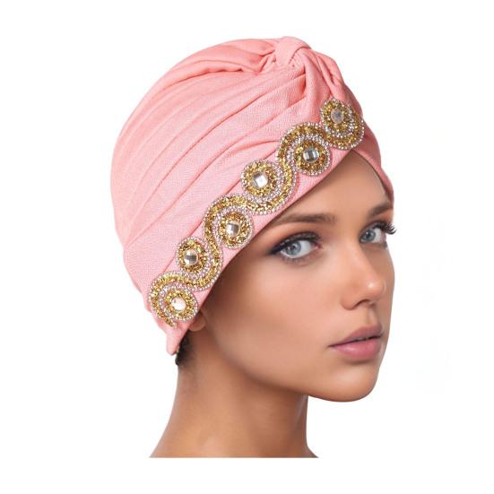 Women Headscarf Elastic Head Circumference Twisted Design Turban Hat