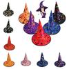 Chapeau de Sorcière Pour Fête d'Halloween Chapeau de Sorcière Élégant et Gaufré Or Accessoire de Costume