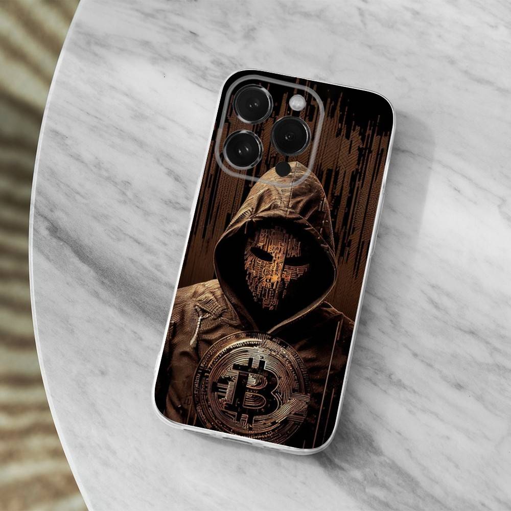 Digital Art Bitcoin Phone Case For iPhone,14,13,XR,SE,12,15,Pro,Max,Plus,11,17,16,X,XS,Mini Transparent Soft Cover