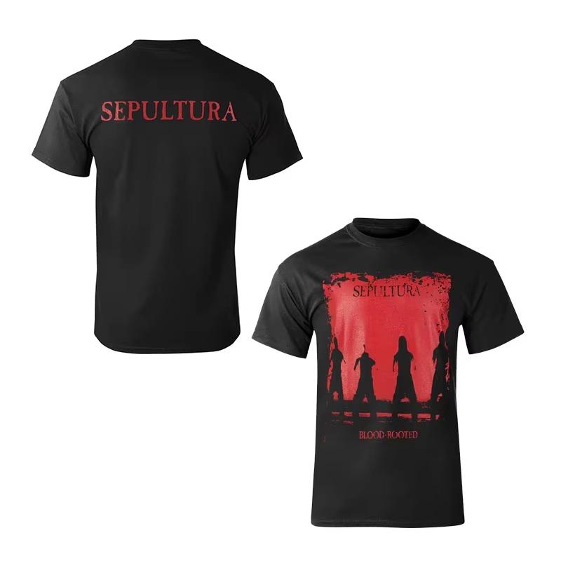 2026 Summer Fashion Trendy Tee Men Women Vintage Top Simple Retro SEPULTRA Band Dark Metal T-Shirt Cotton Graphic Tee Hip Hop Streetwear Oversized Top