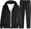 Tracksuit Workout J.STORE Men's 2-Piece Set, Stretch, Moisture-Wicking, Quick-Drying, Breathable, Lightweight, Comfortable, Black, Wear, Casual,