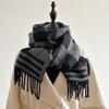 Imitation Cashmere Plaid Bear Scarf Women's Winter Warm Versatile Thickened Scarf New Shawl