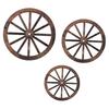 Wooden Wagon Wheel Wall Decor Retro Wheel Wall Art Vintage Farmhouse Old Western Hanging Ornaments for Home Office Cabin Western Themed Decor