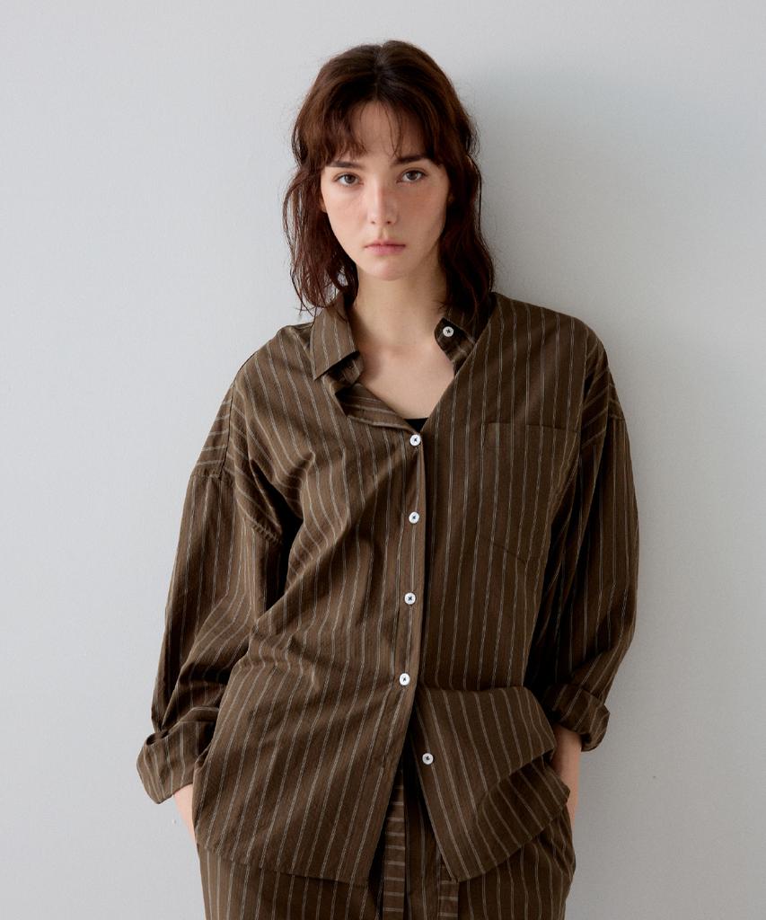 SAHAKI Relaxed Shirt (Brown)