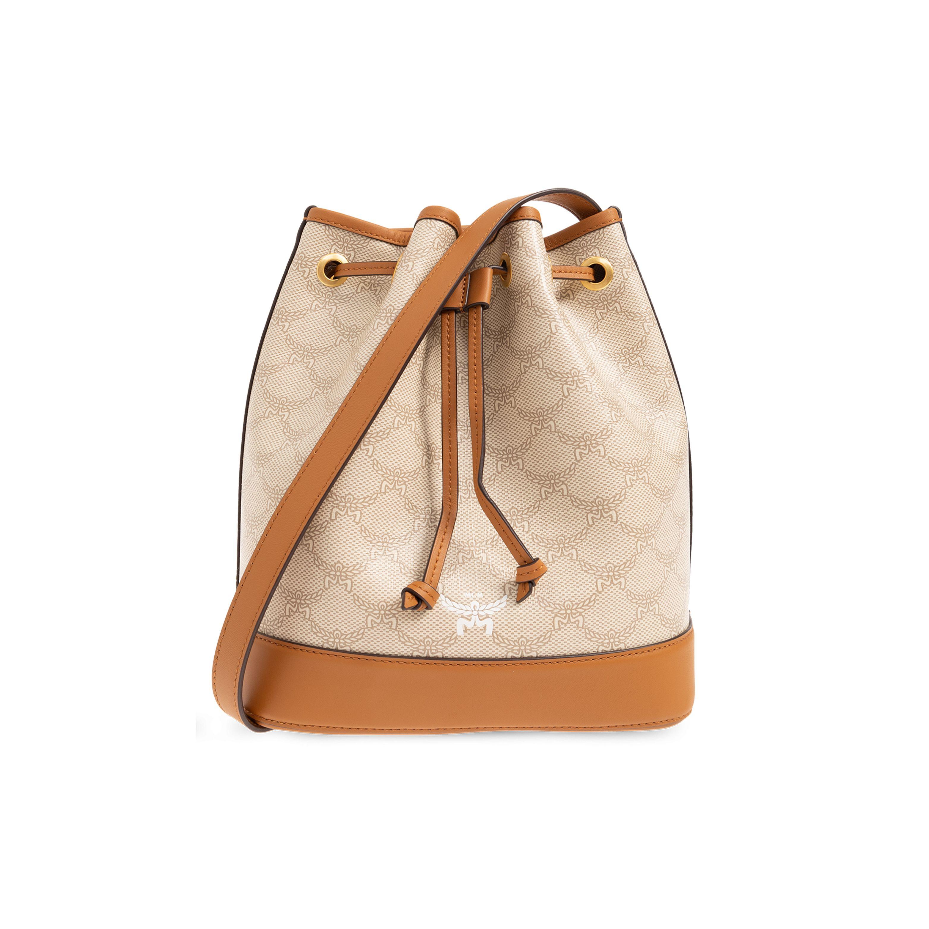 

MCM Himmel Lauretos Drawstring Closure Medium Bucket Bag Women bags MWDESAC01I9001 Basic Set (Bag+Dust Bag)