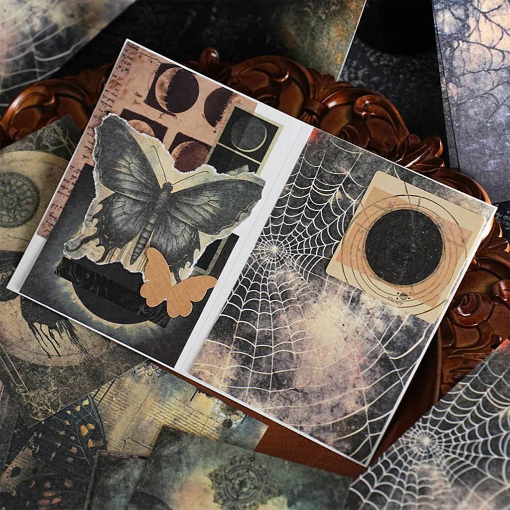 The Material Paper Is A Series Of Retro-themed Planner Decorations In The Dark.