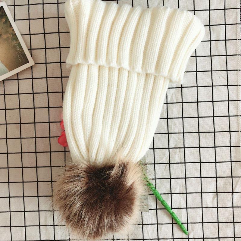Cozy Womens Winter Hat With Fluffy Pom-pom And Stylish Folded Cuff Design