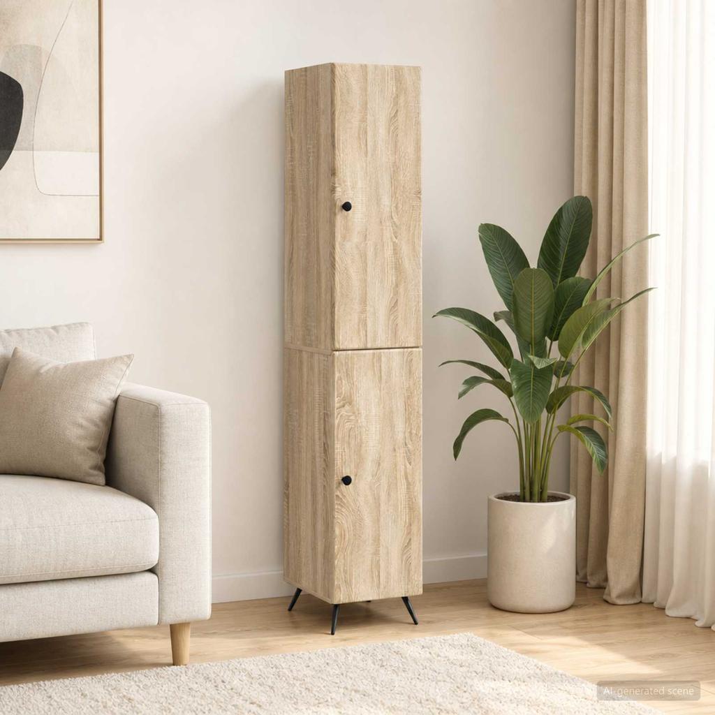 Cabinet Set 2 pcs Sonoma Oak Wood Based Material