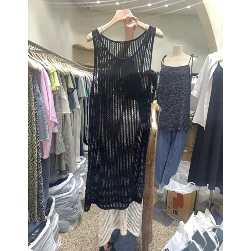 Korean Dongdaemun 2026 Summer Fashion Sleeveless Solid Color Vest Dress for Women