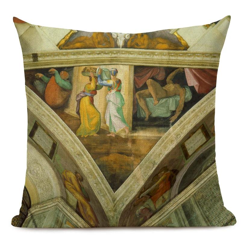 Michelangelo Print Pictură în Ulei Faimoasă Față de Pernă Decor Mural Italian Față de Pernă Husă Pernă Sofă