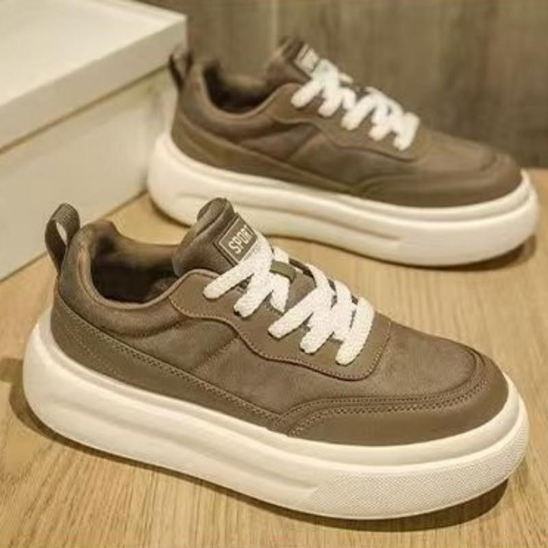Korean Version Soft Sole  Male Small White Shoes Anti Slip Casual Student Sports Shoes Men'S Height Increasing Board Shoes