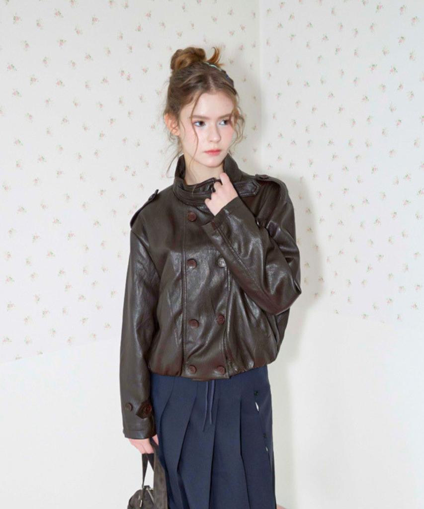 KOOLKITTEN Buckle Detail Faux Leather Jacket 2Colors