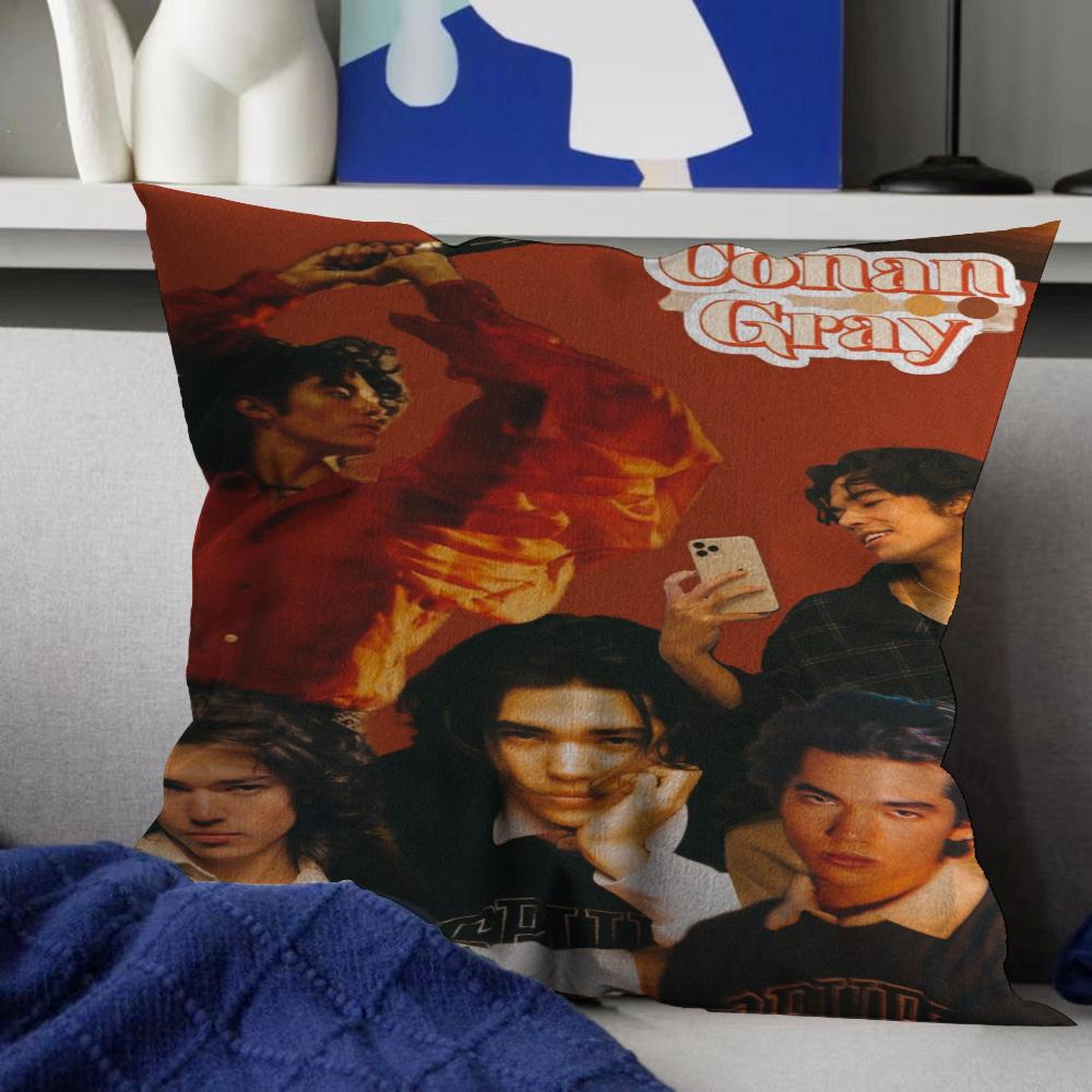 Pop Singer Conan Grays World Tour Decorative Room Aesthetics Pillow Case Home Decor Bedroom Sofa Bed Couch Pillow Cover 45x45